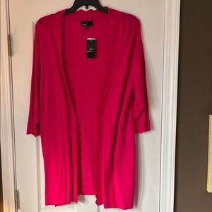 Ronni Nicole Vibrant Pink Open-Front Cardigan 1X NWT